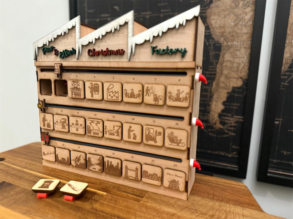 Personalised Mechanical Advent Calendar with Windows